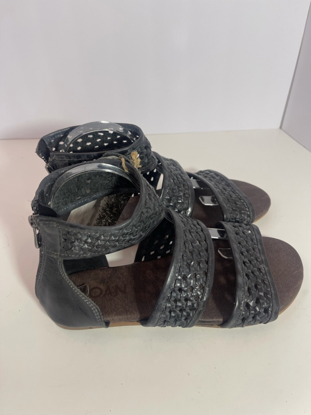 Roan by Bed Stu Clio Black Braided leather Sandals woman’s size 9/40 - Picture 4 of 8